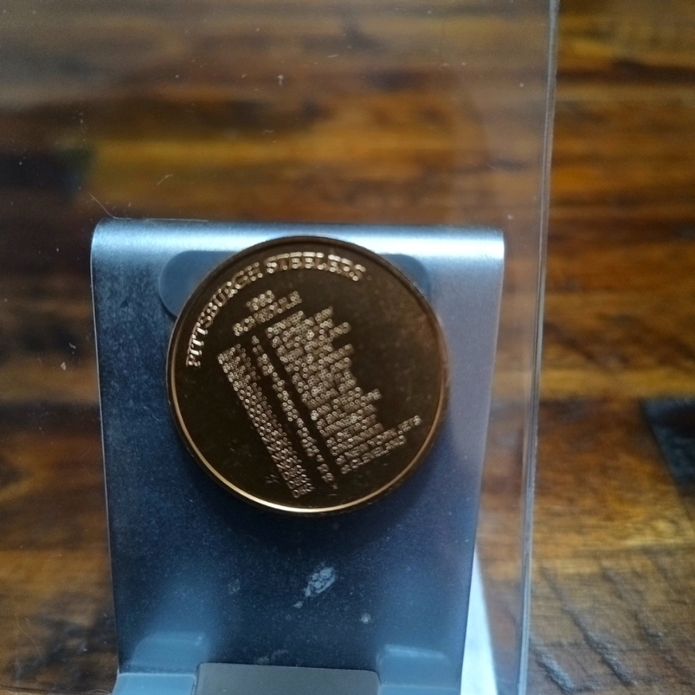 1983 Johnny Walker Red Pittsburgh Steelers football schedule coin